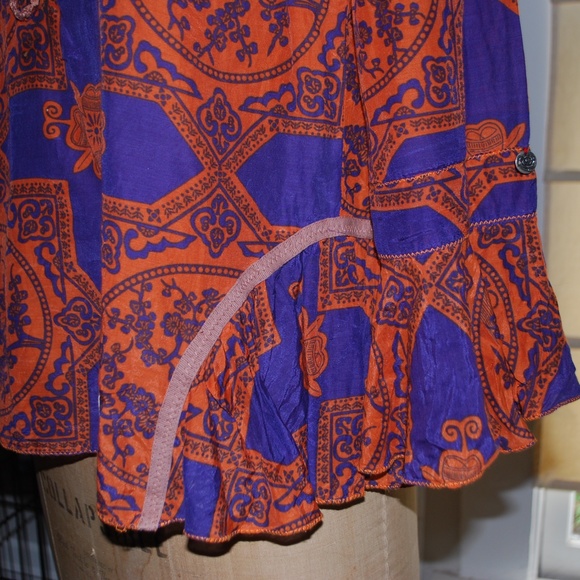 Odd Molly peplum butterfly top shirt 2 orange/purp - Picture 3 of 4